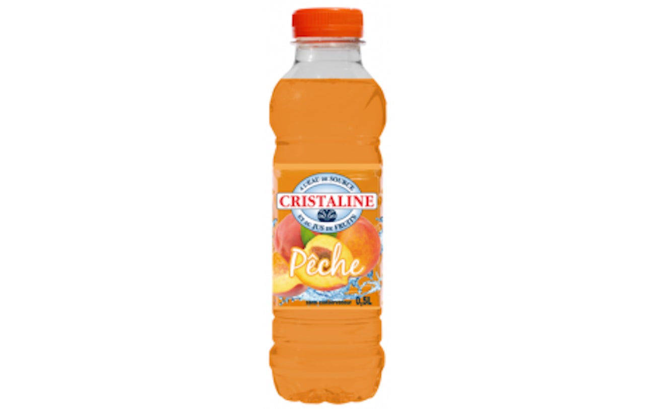 Eau aromatisée Cristaline Pêche (50 cl)